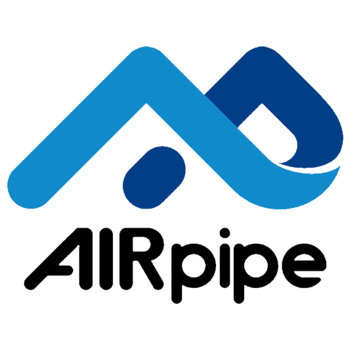 airpipe logo with brand colors and Airpipe written underneath it